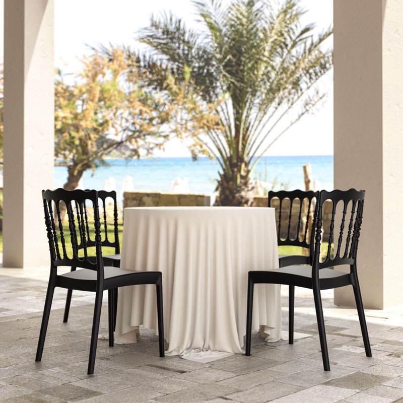 Chaise d'appoint de patio Wier, Noir