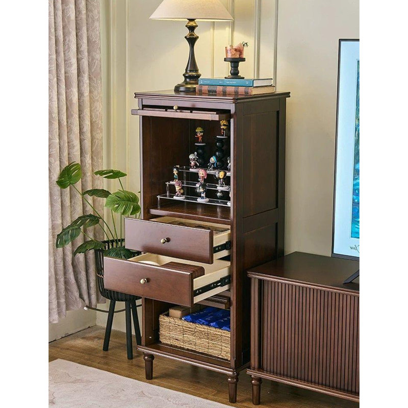 Armoire décorative verticale à porte battante vers le haut, Walnut