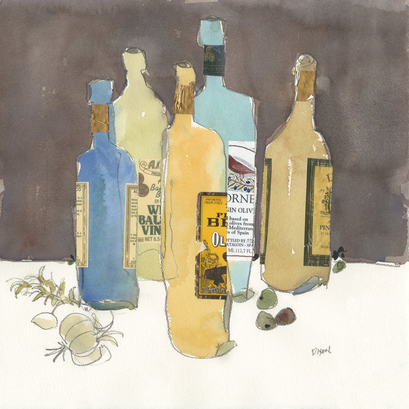 Tableau d'huile d'olive I, H 12 po x l 12 po x P 1,25 po