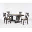 Ensemble de salle à manger 5 pièces rectangulaire en bois massif avec rallonge à levier 18 "(4 à 6 personnes)-803625320-803625318-803625319