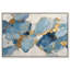 «Gold River I», reproduction d'art encadrée bleue et dorée par Art Remedy, cadre doré, 45 x 30-123845143-123845130