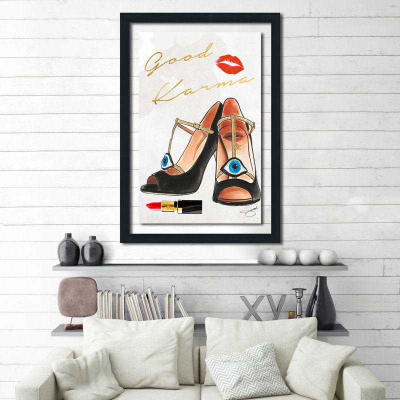 « good karma », impression, H 39,5 po x l 27,5 po x P 0,75 po, Cadre espresso