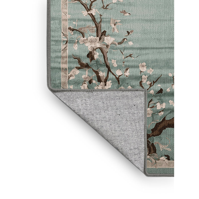 Machine Washable Brown Area Rug, Rectangle 4' x 6'