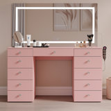 Lydia Extra-Large Makeup Vanity With Bluetooth Speakers And LED Mirror