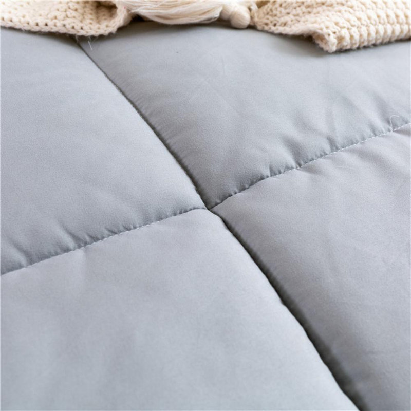 Ensemble d'édredon réversible en mélange de coton 5 pièces, Édredon grand + 4 pièces supplémentaires, Gris