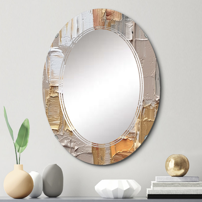Seddiq - Miroir mural moderne ovale, 30 po x 20 po