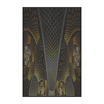 Tapis jaune/noir tissé à la machine