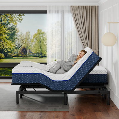 Split King Zero Gravity Adjustable Bed With 12" Memory Foam Mattress