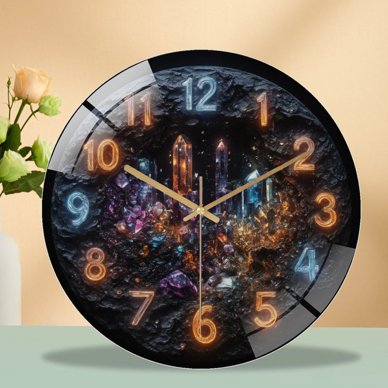 Horloge murale en cristal 12 po