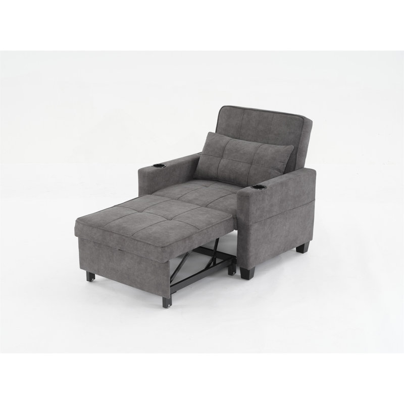Kurtiss Futon Chair Bed Convertible Chair 3-in-1 Pull Out Sleeper Chair Beds with USB Ports,Wear-resistant and Anti-scratch, Armchair Bed Sleeper for Living Room