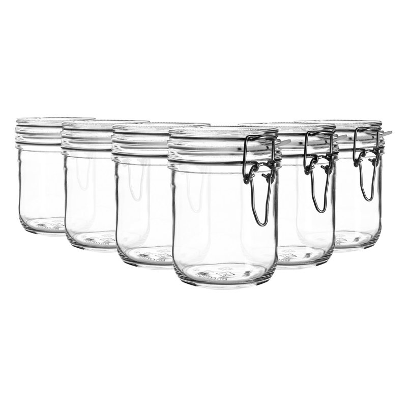 Fido Glass Storage Jars, 10cm H x 10.5cm W x 10.5cm D