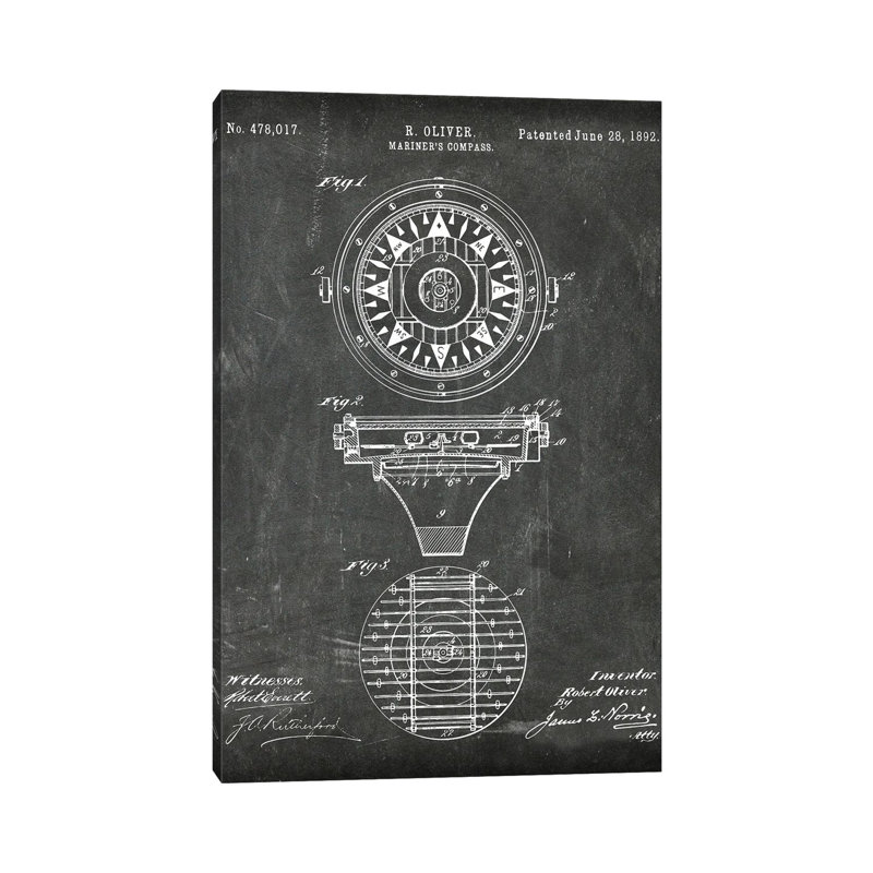 Mariner'S Compass Patent I by Paul Rommer - Gallery-Wrapped Canvas Giclée on Canvas, Wrapped Canvas, 30.48 cm H x 45.72 cm W