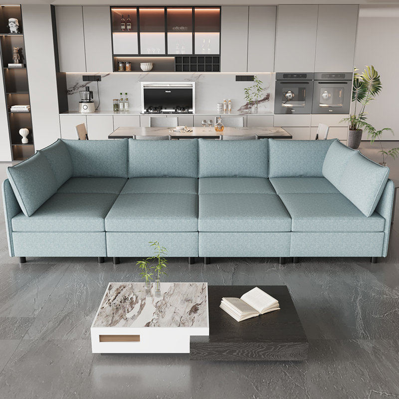 Tieme Upholstered 129'' Sleeper Sofa