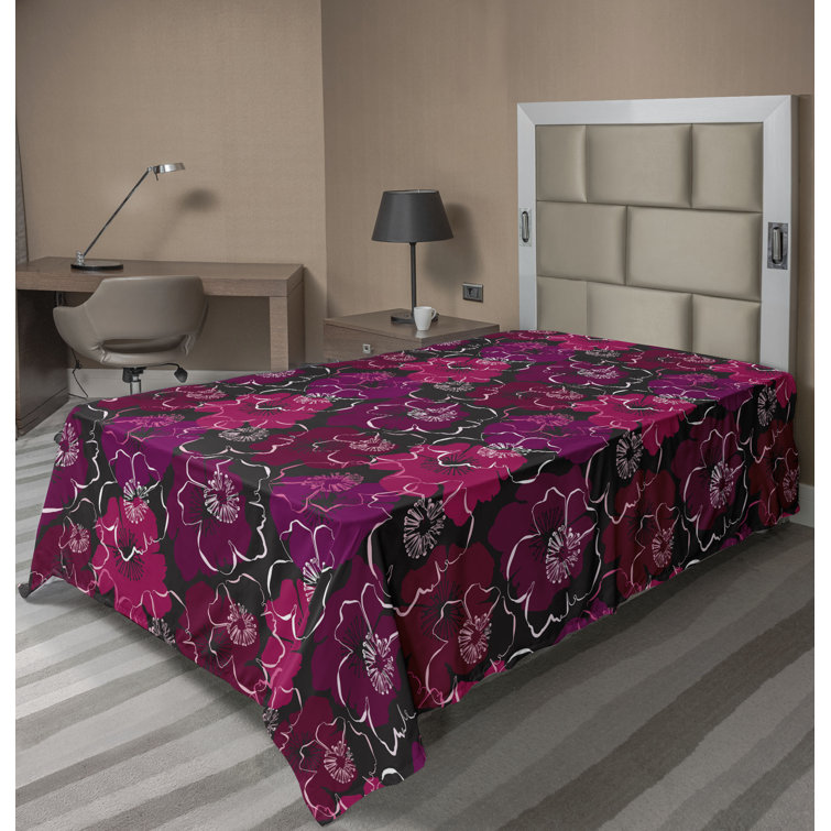 Drap plat à motif floral bohème Ambesonne
