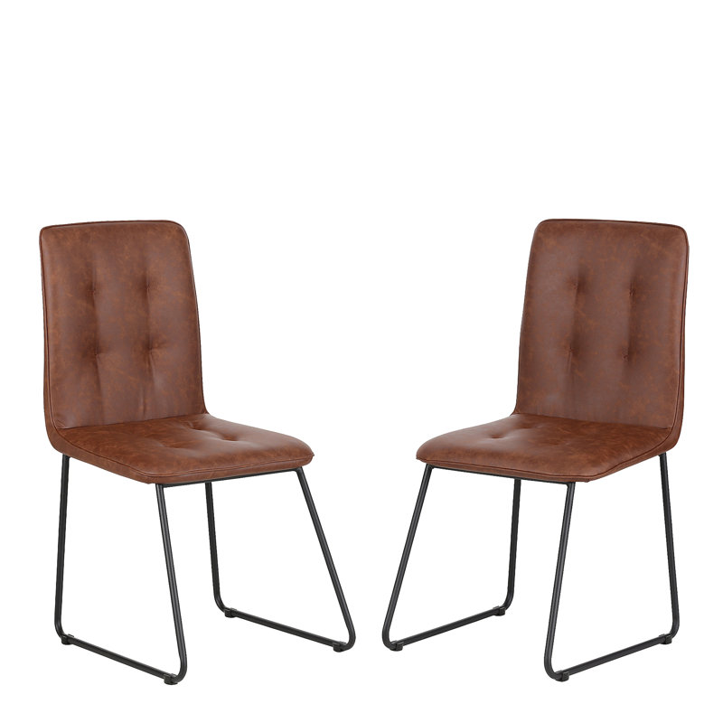 Chantilly 45cm H Tufted Upholstered Side Chair in Grey, Tan