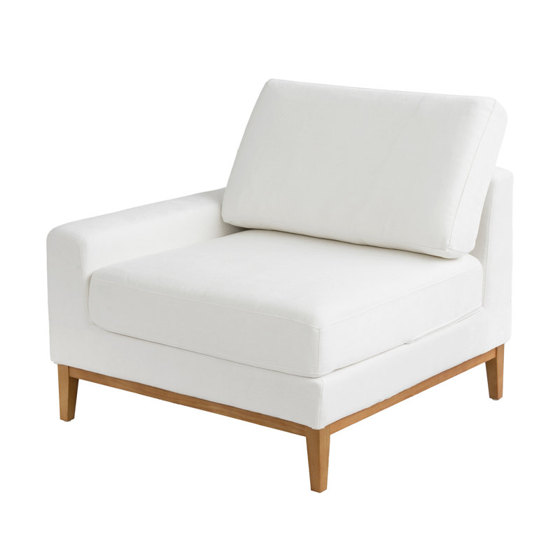 Fauteuil d'appoint modulaire rembourré Bourbeau, Blanc