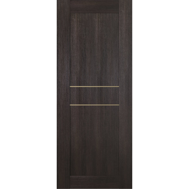 Porte à panneaux standard en bois et métal préfinie, 36 po x 80 po, Brun foncé