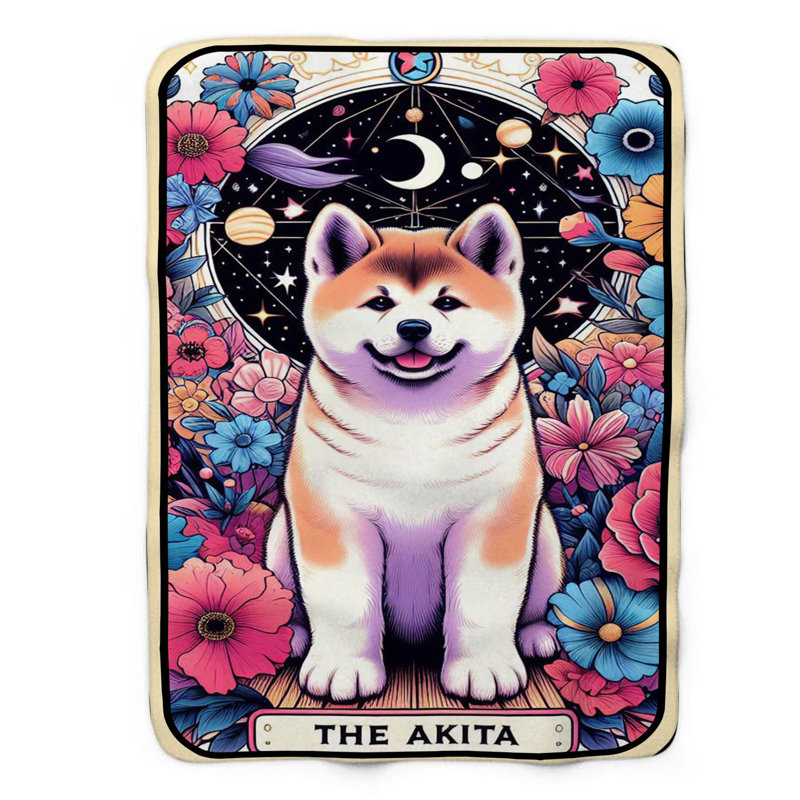 Akita Tarot Card - 1 Piece Premium Sherpa Blanket, L 60 po x L 80 po
