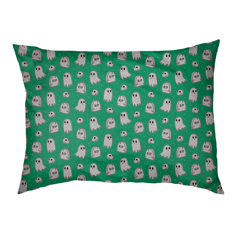 Coussin décoratif pour chien à l’extérieur pastel Campion, Très grand (l 52 po x P 42 po x H 17 po), Vert / Gris