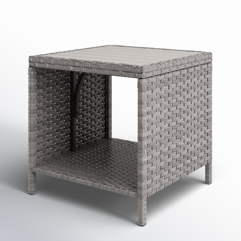 Camerin Square Metal Outdoor Side Table , 18'' in. W 18'' in. D, Gray, Gray
