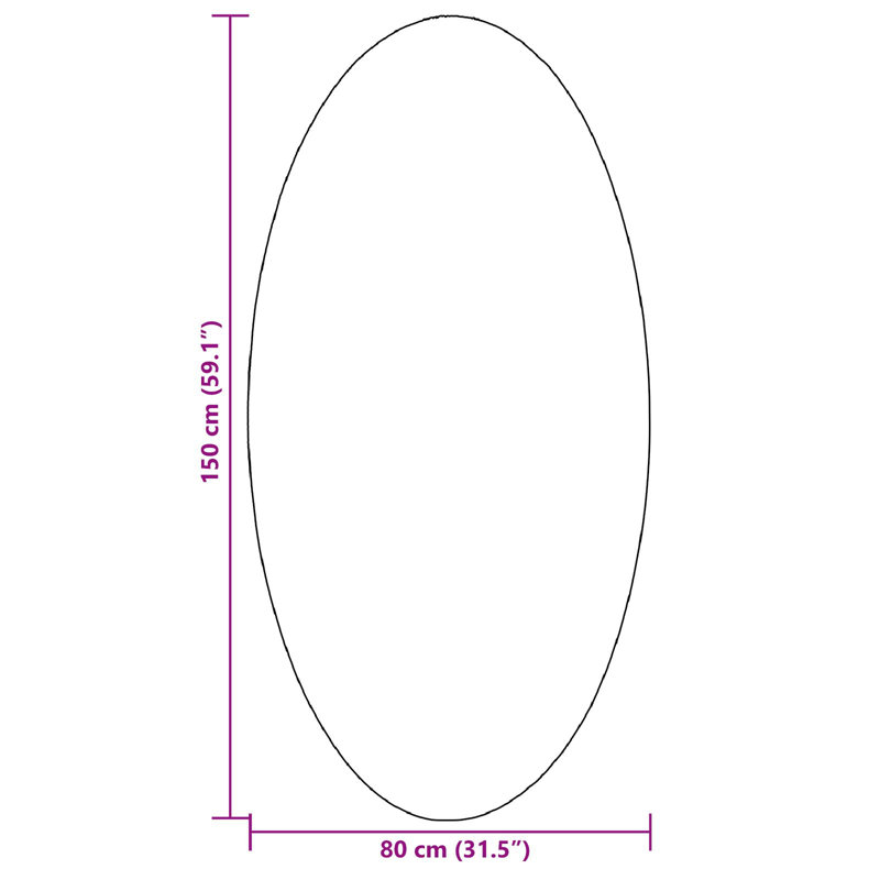Rugs Sand Non-Slip Area Rug, Oval 80 x 150 cm, Cotton