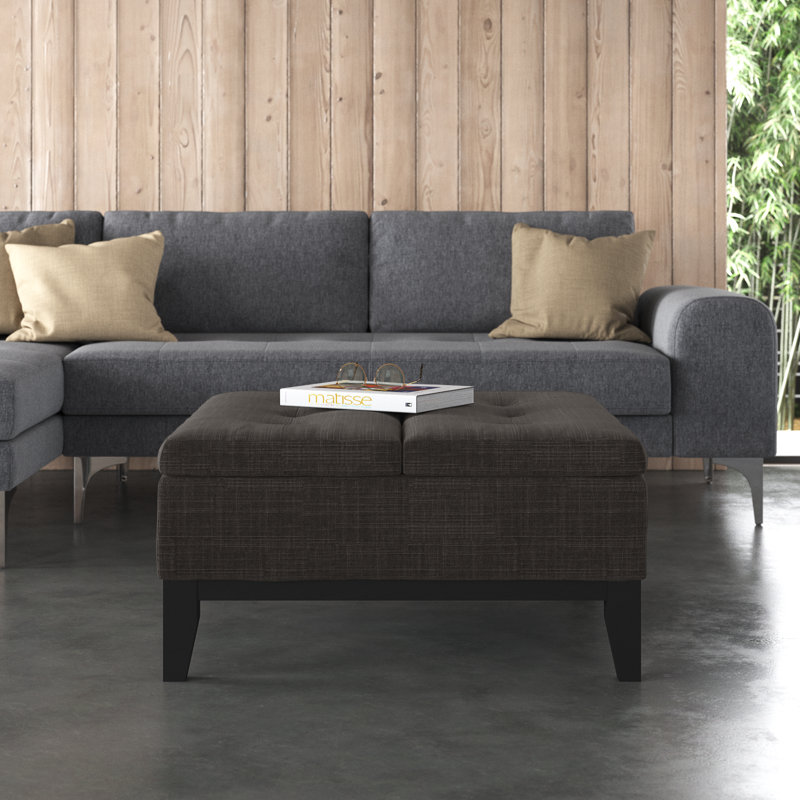 Baudelio Upholstered Ottoman, Gray