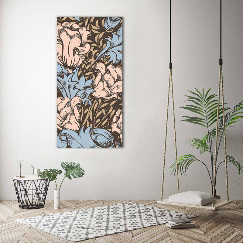 Flowers And Leaves - Wrapped Canvas Print