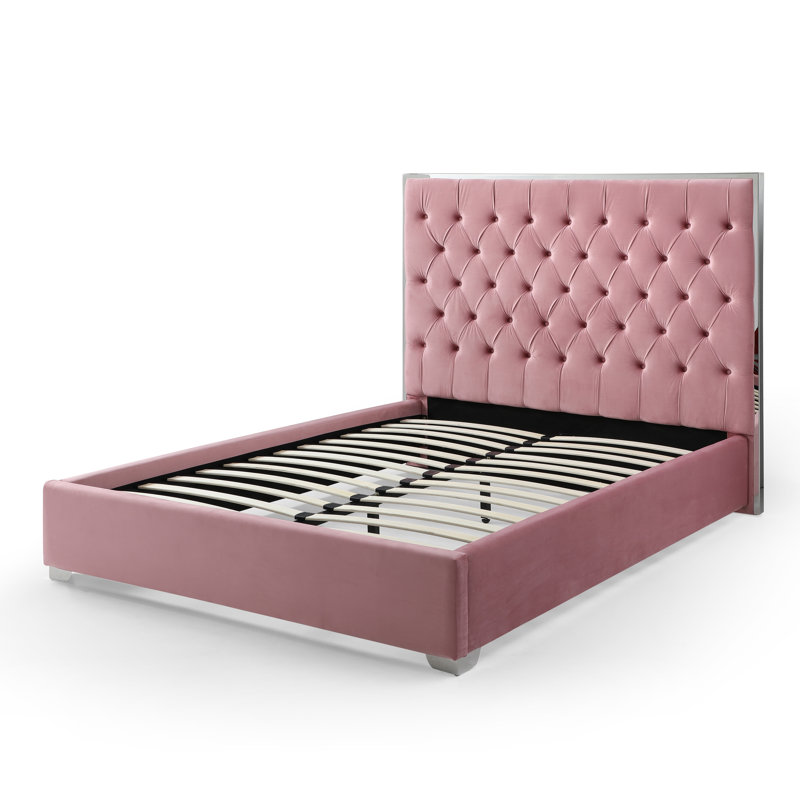 Velours Lotman rembourré avec cadre argenté, Grand, Rose
