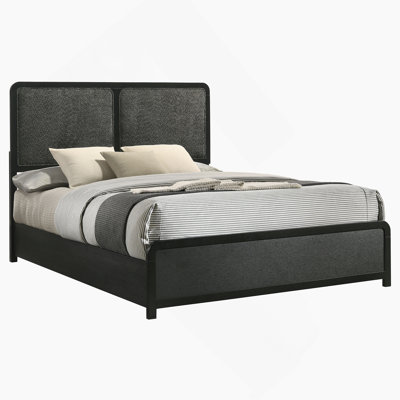 Grand lit tapissier noir Burton