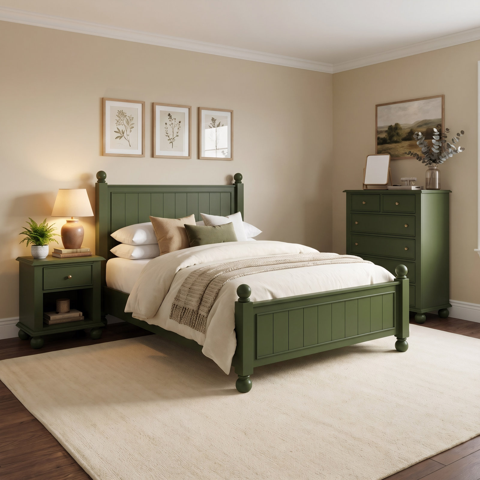 Harper Panel Bed, King, Juniper