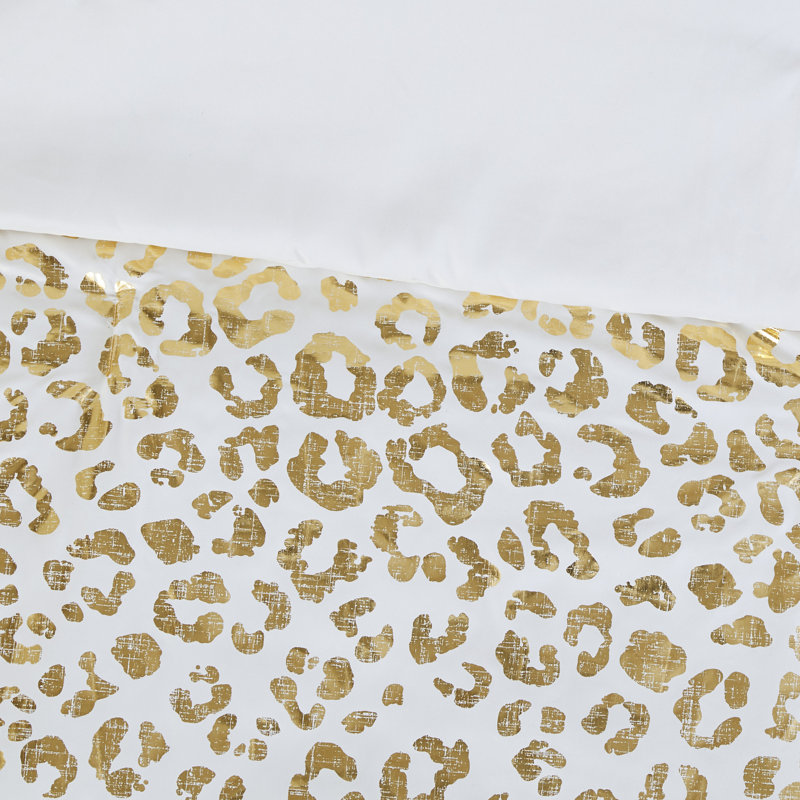 Lillie Metallic Animal Print Comforter Set, Twin/TwinXL Comforter+1 Sham + 2 Throw  Pillows
