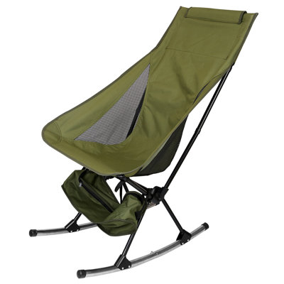 198 lbs Capacity Portable Camping Rocking Chair Oxford Fabric 5-Minute Setup by Arlmont & Co.