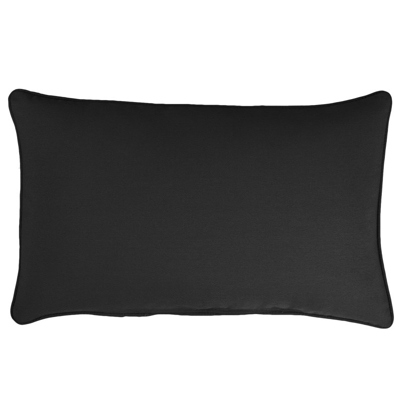 Sunbrella® Outdoor Throw Pillow, Black, 12" x 18"