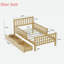 Lit plateforme en bois avec garde-corps et 2 tiroirs de rangement-323029540