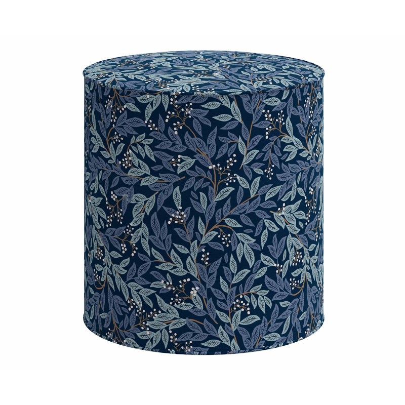 Repose-pieds rond, Lin bleu marine RPC Willowberry