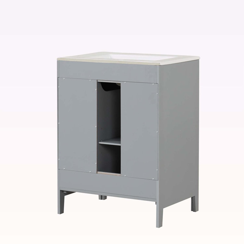 Meuble-lavabo 24 po avec lavabo, Gris