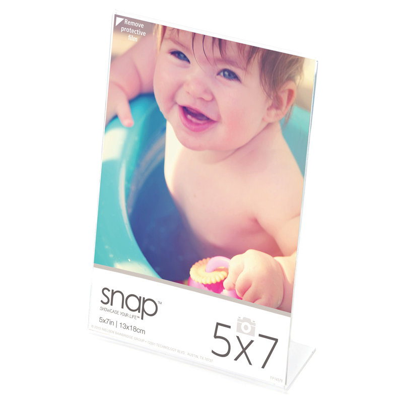 Clear Acrylic Self Standing Tabletop Picture Frames, Clear, 5" x 7"