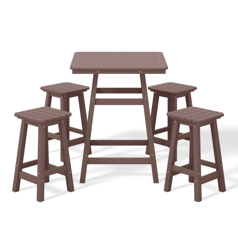 Laguna 5-Piece Square Counter Set, Dark Brown