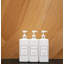 Empty Shower Plastic Bottles with Pump - 27 oz Refillable Shampoo/Conditioner Dispenser Set | Modern Gold Design for Bathroom Lotion, Body Wash | White & Silver 3-Pack