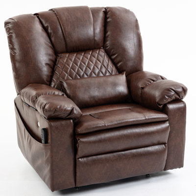 Big Recliner 400 Lbs With Heat Air Compression Massage Oversized Power Lift Recliner Chair For Elderly Adults, Lay Flat Power Recliner With Usb Type-c, Flip Arm Storage & Cup Holders