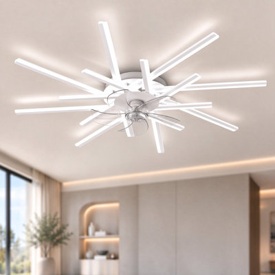 Ventilateur de plafond réversible à intensité variable de 45,28 po à 6 vitesses avec lumières DEL et télécommande