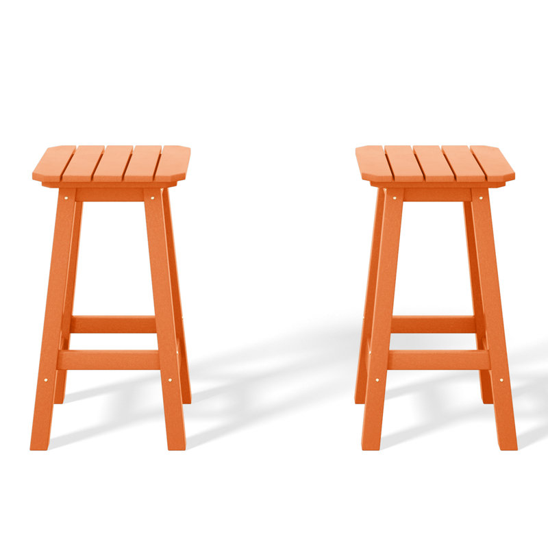 Tabouret de comptoir carré 24 po Laguna, Orange