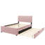 Lit plateforme double en velours avec lit gigogne-1329341007