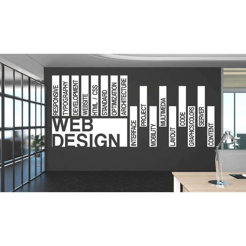 Décoration murale Web Design, autocollant mural Web Design, art mural Web Design, vinyle de site Web, décoration de bureau, autocollants de planification de contenu 293LU