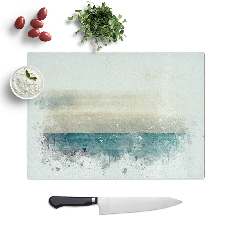 Glass Horizon Rush in Abstract Chopping Board, 28.5 cm W x 20 cm L