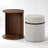 Round End Table with Pull-Out Upholstered Stool and Storage