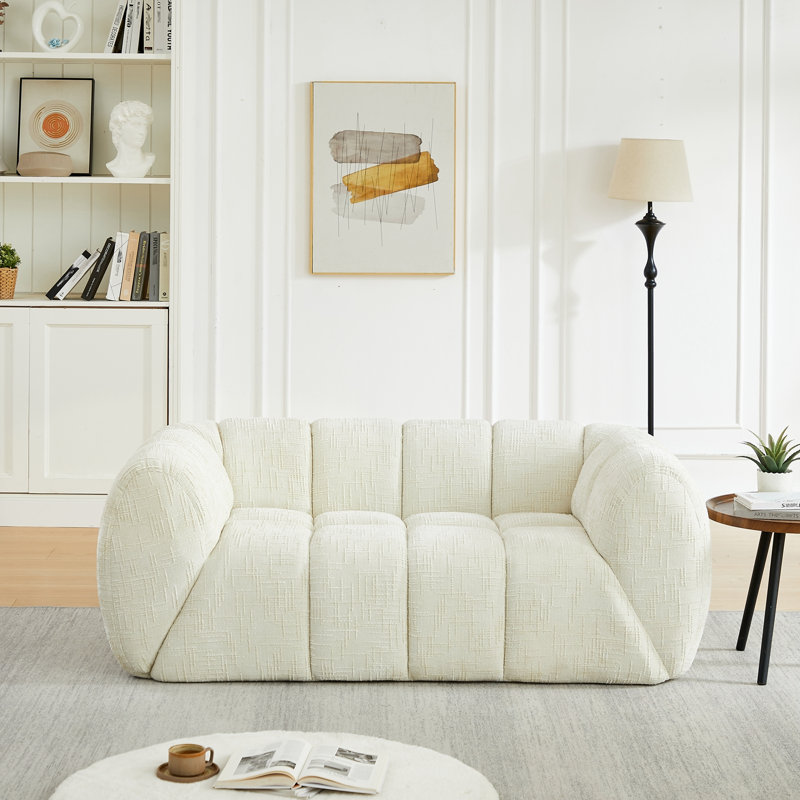 Causeuse en chenille avec coussin moelleux, Beige