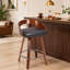 Ensemble de 2 tabourets de bar, tabourets de bar pivotants à dossier bas, chaises de bar en bois avec coussin moelleux, siège d'une hauteur de 25 po (noir, comptoir de 25 po)