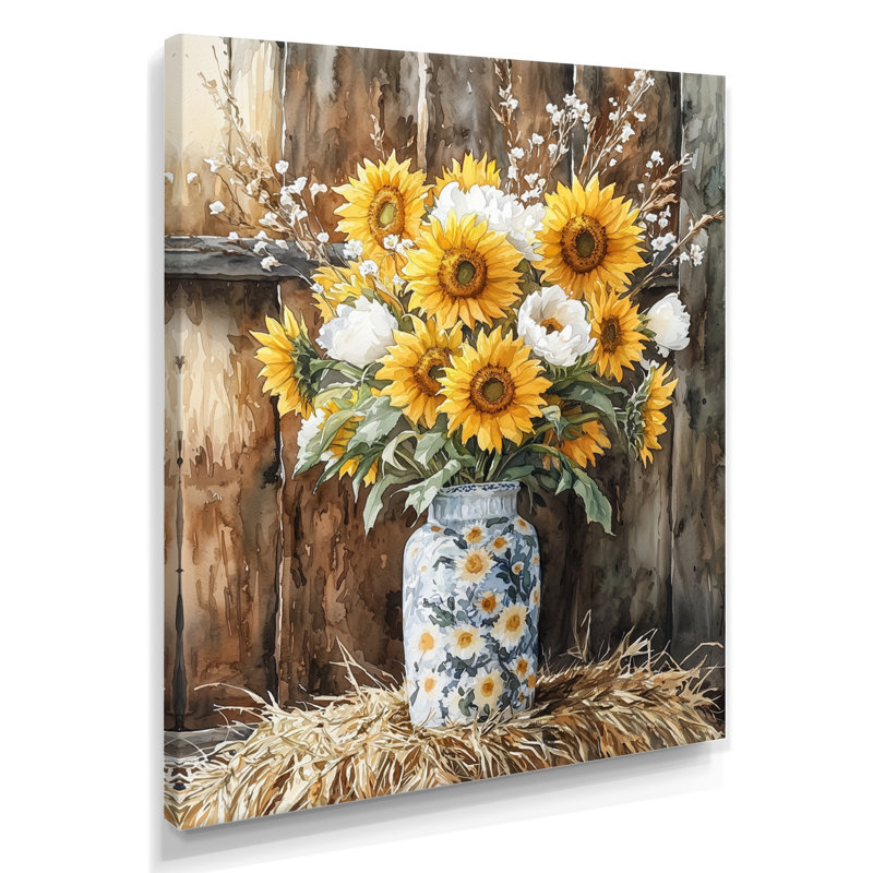 Dreeda - Floral Canvas Wall Art, Toile tendue, Ne s’applique pas, H 20 po x l 12 po