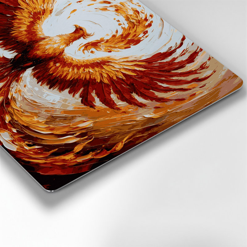 Art mural en métal Sci Fi Phoenix ressuscitant des cendres, H 12 po x l 18 po x P 0,05 po
